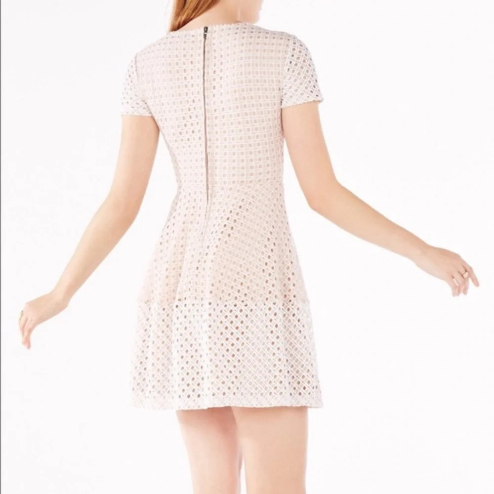 BCBGMAXAZRIA 'Elyze' Lace-Blocked Dress - Picture 3 of 12